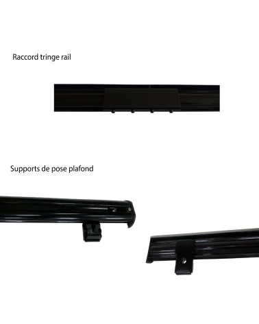 Tringle Rail Rideau Discret 3 m - Aluminium - Fixation Plafond