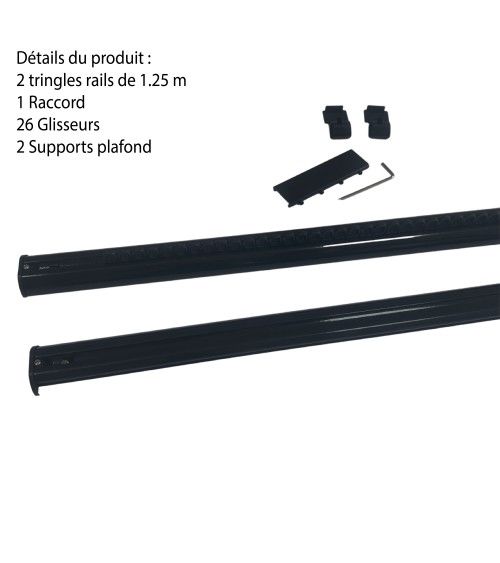 Rail Décorative, Prêt à Poser, Pour Rideau à Galon Fronceur longueur 2.50 mètre tringle chemin de fer Rail Décorative, Prêt à Poser, Pour Rideau à Galon Fronceur longueur 2.50 mètre tringle chemin de fer