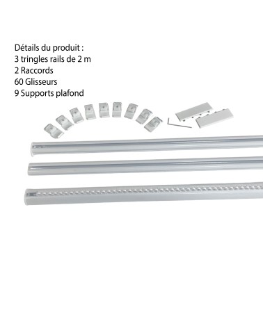 DECORAIL - Tringle rail pour rideau L.6 m