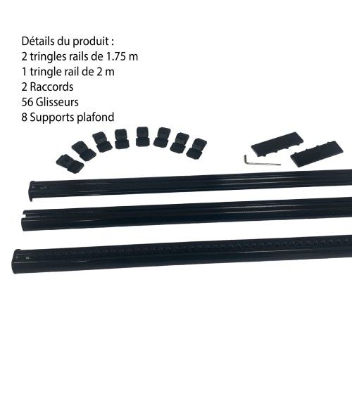 Rail Décorative, Prêt à Poser, Pour Rideau à Galon Fronceur longueur 4 mètre tringle chemin de fer Rail Décorative, Prêt à Poser, Pour Rideau à Galon Fronceur longueur 4 mètre tringle chemin de fer