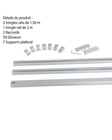 DECORAIL - Tringle rail pour rideau L.5 m