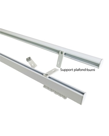 Tringle rail réversible pour rideau en aluminium