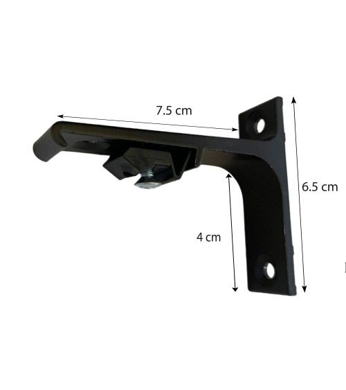 Support Mural Laqué pour Rail - Équerre Acier L. 7.5 cm - Encliquetage Support Mural Laqué pour Rail - Équerre Acier L. 7.5 cm - Encliquetage