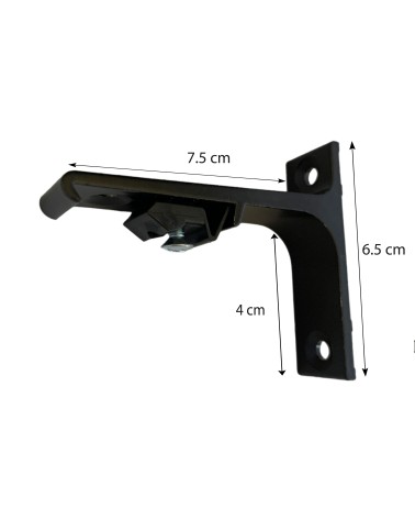 Support Mural Laqué pour Rail - Équerre Acier L. 7.5 cm - Encliquetage