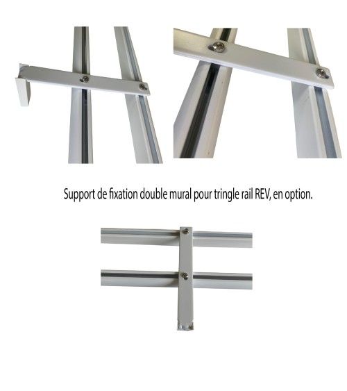 Support double pour 2 tringles Support pour 2 rails à rideau Support de fixation tringle double rail Support tringle double rail