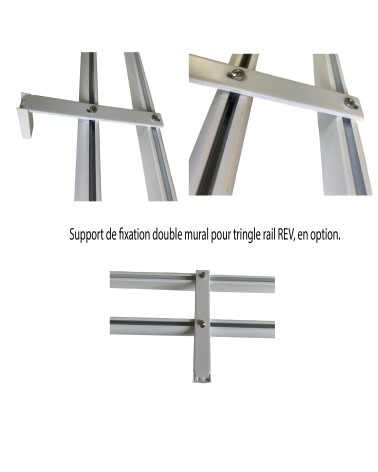 Support double pour 2 tringles Support pour 2 rails à rideau Support de fixation tringle double rail Support tringle double rail