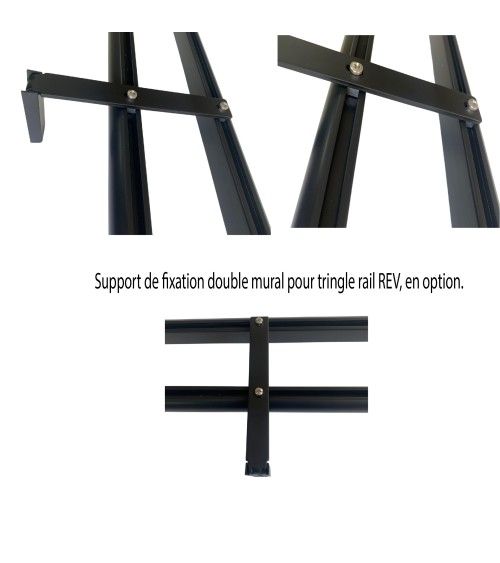 Support double pour 2 tringles Support pour 2 rails à rideau Support de fixation tringle double rail Support tringle double rail