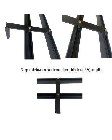Support double pour 2 tringles Support pour 2 rails à rideau Support de fixation tringle double rail Support tringle double rail