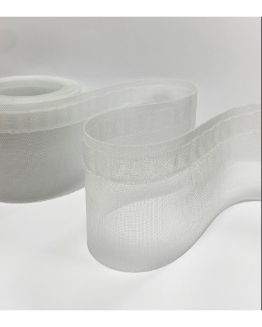 Le ruban vague transparent de 75 mm est utilisée pour créer des rideaux avec des plis réguliers et ondulés, appelés plis Wave.