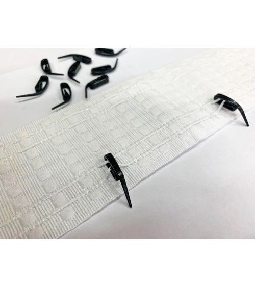 Agrafe escargot plastique noir pour rideaux