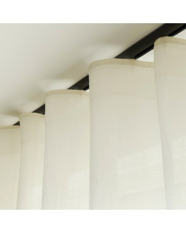 Rideau voilage étamine effet lin avec ruflette 280x250 cm