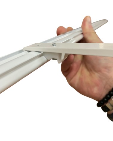 Support Mural Laqué Blanc pour Rail - Équerre Acier L. 10 cm