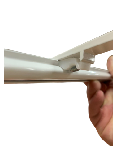 Support Mural Laqué Blanc pour Rail - Équerre Acier L. 10 cm