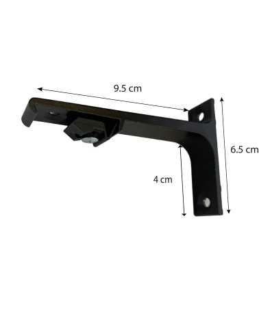 Support Mural Laqué Blanc pour Rail - Équerre Acier L. 10 cm