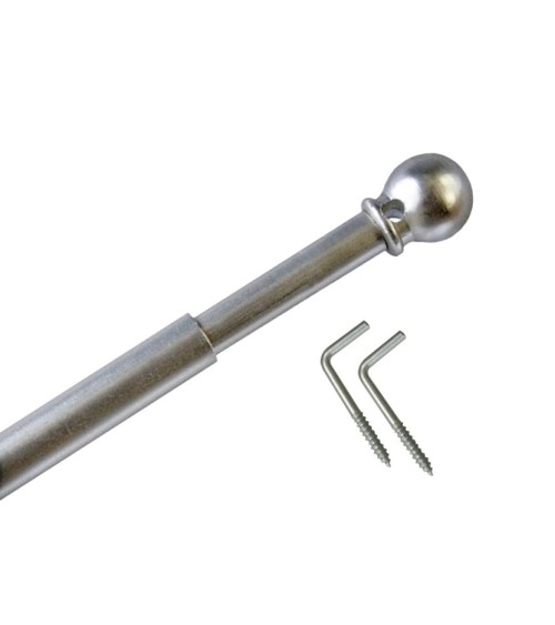 tringle de vitrage embout boule extensible pour vitre à visser