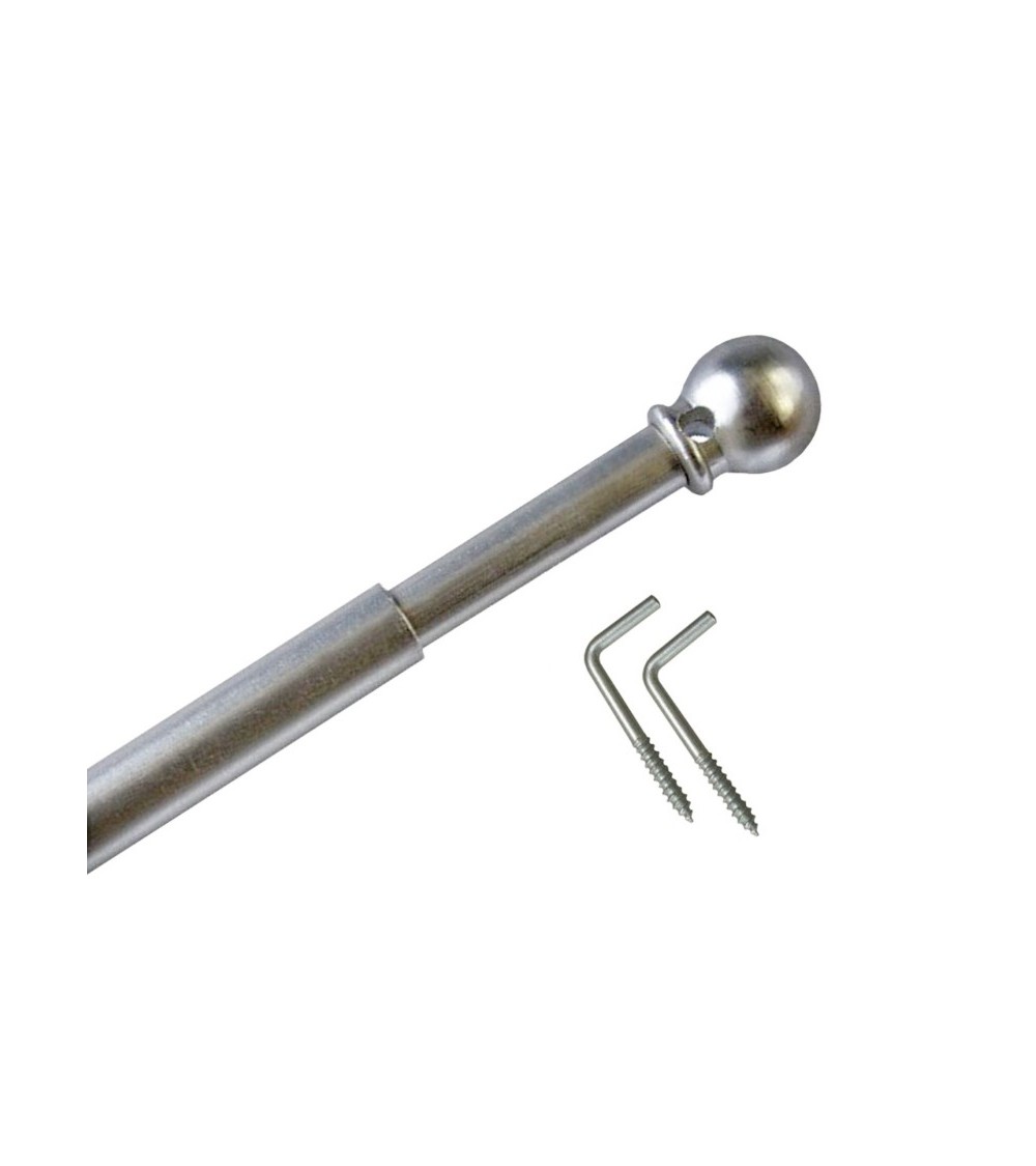 tringle de vitrage embout boule extensible pour vitre à visser