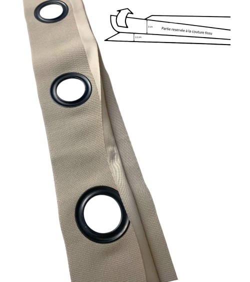 bande à oeillets rideaux, œillets acier, confection rideaux, bande rideau prête à poser, accessoires couture rideaux