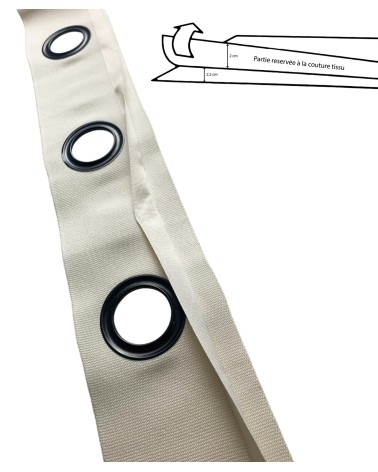 Bande à oeillet prêt à coudre, 20 mètres