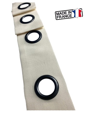 bande à oeillets rideaux, œillets acier, confection rideaux, bande rideau prête à poser, accessoires couture rideaux