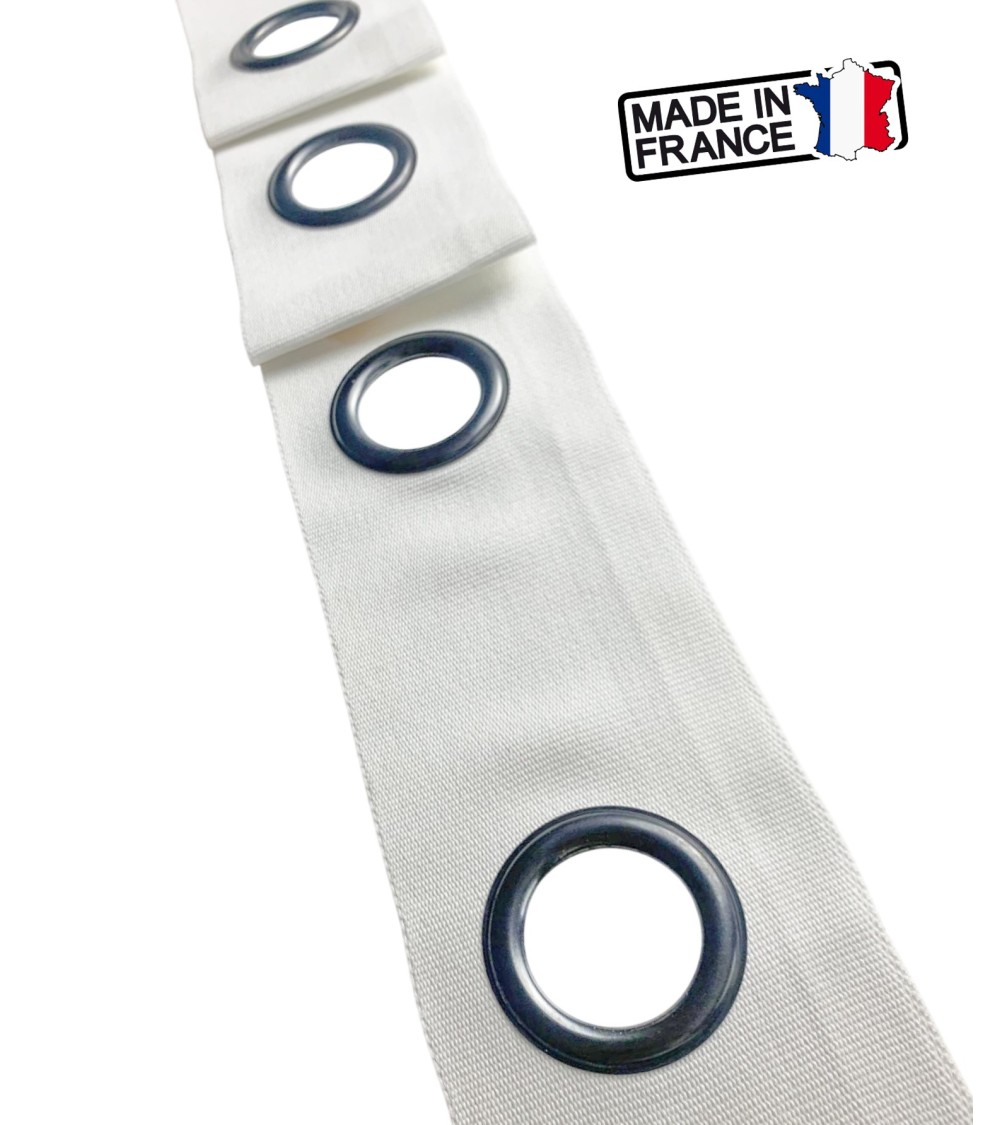 bande à oeillets rideaux, œillets acier, confection rideaux, bande rideau prête à poser, accessoires couture rideaux