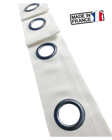 bande à oeillets rideaux, œillets acier, confection rideaux, bande rideau prête à poser, accessoires couture rideaux