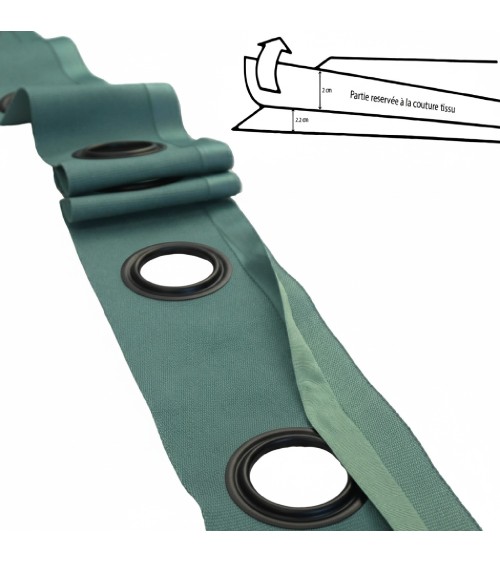 bande à œillets rideaux, œillets acier, confection rideaux, bande rideau prête à poser, accessoires couture rideaux