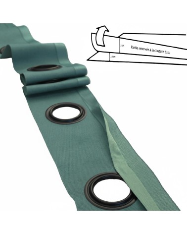 bande à œillets rideaux, œillets acier, confection rideaux, bande rideau prête à poser, accessoires couture rideaux