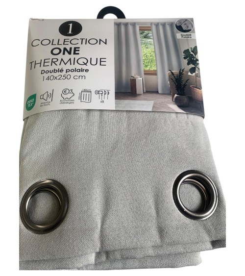 Rideau Thermique Occultant Jacquard 140x250 cm - Doublure Polaire