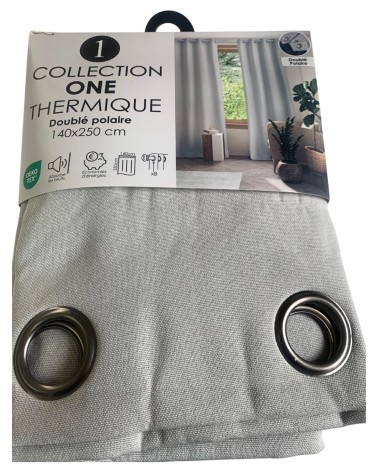 Rideau Thermique Occultant Jacquard 140x250 cm - Doublure Polaire