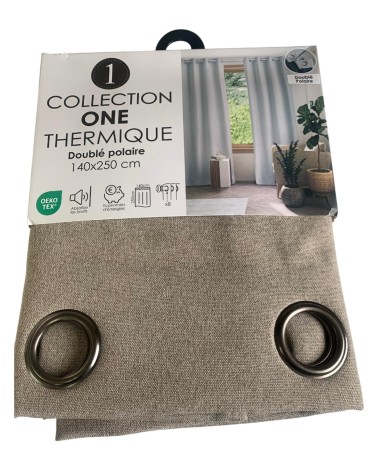 Rideau Thermique Occultant Jacquard 140x250 cm - Doublure Polaire