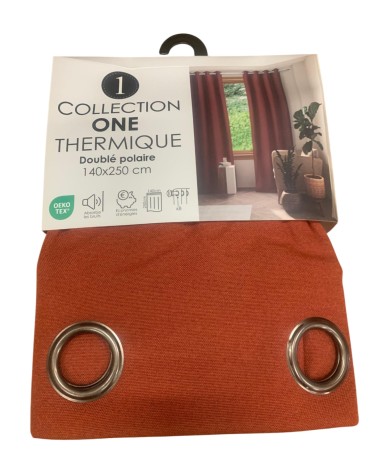 Rideau Thermique Occultant Jacquard 140x250 cm - Doublure Polaire