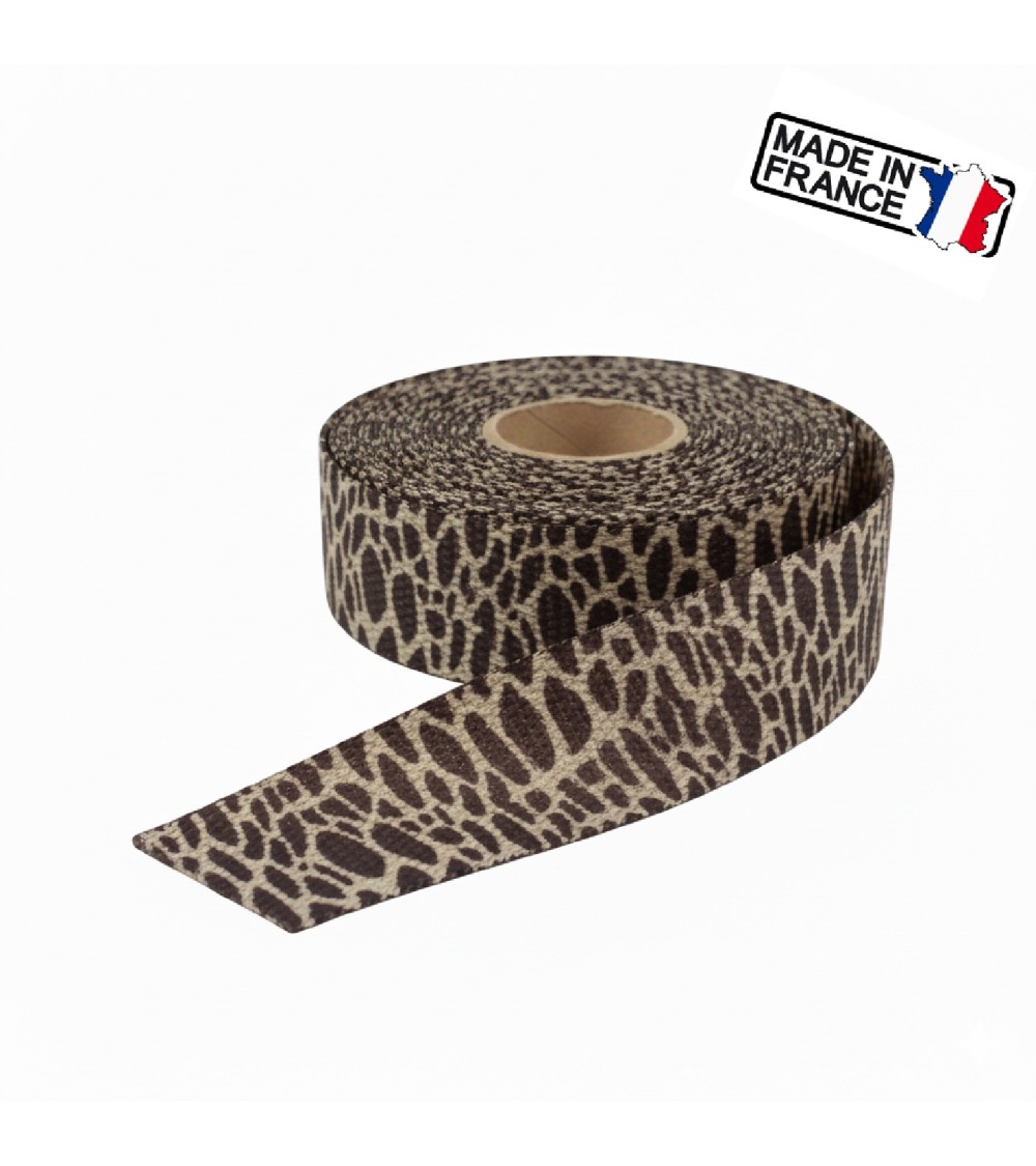 Sangle Décorative Animalière, sangle anse de sac, sangle fabrication française, sangle pour sac cabas, sangle ceinture mode.