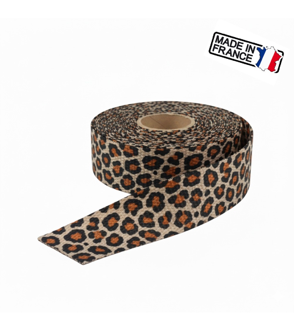 Sangle Décorative Animalière, sangle anse de sac, sangle fabrication française, sangle pour sac cabas, sangle ceinture mode.