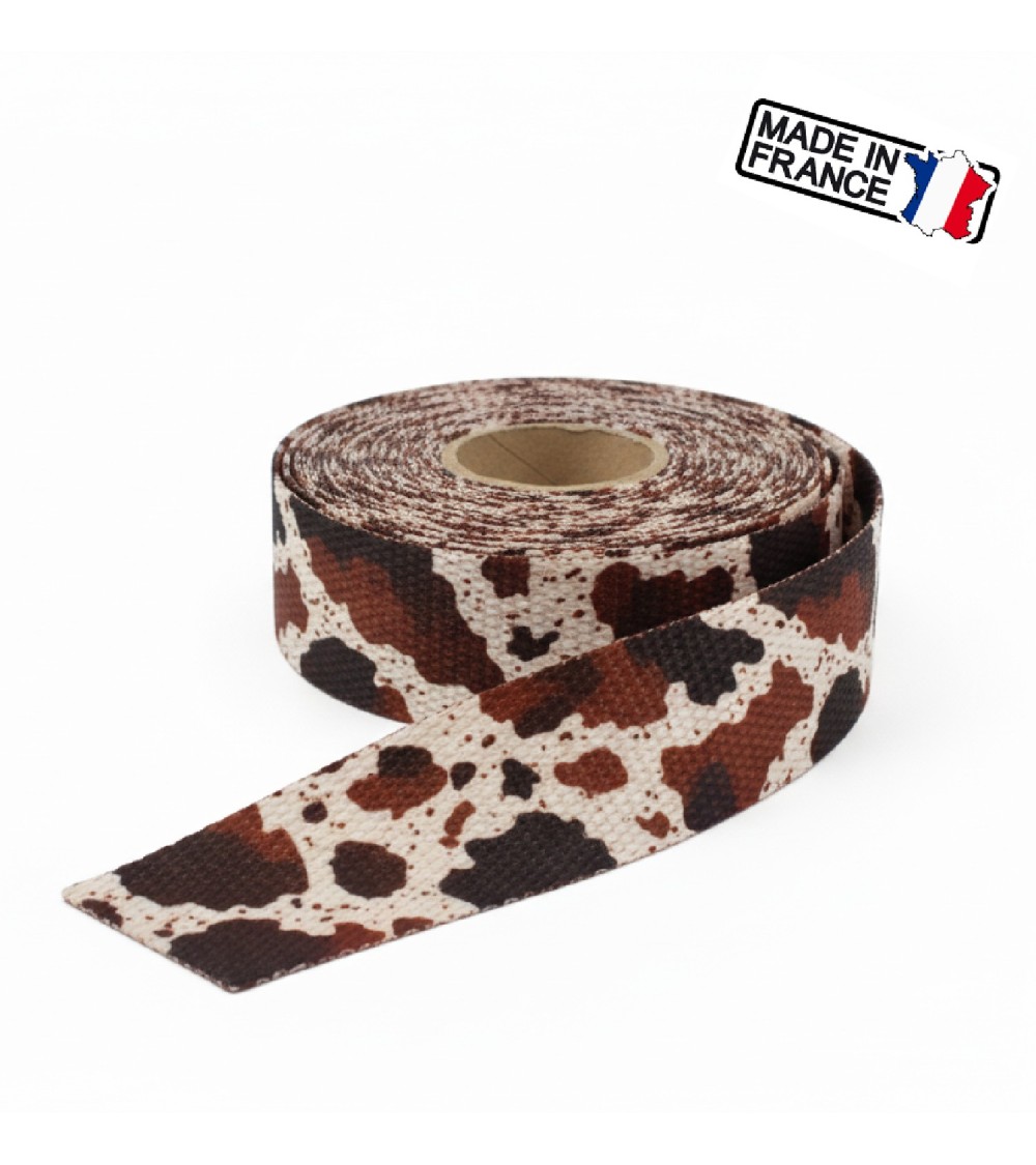 Sangle Décorative Animalière, sangle anse de sac, sangle fabrication française, sangle pour sac cabas, sangle ceinture mode.
