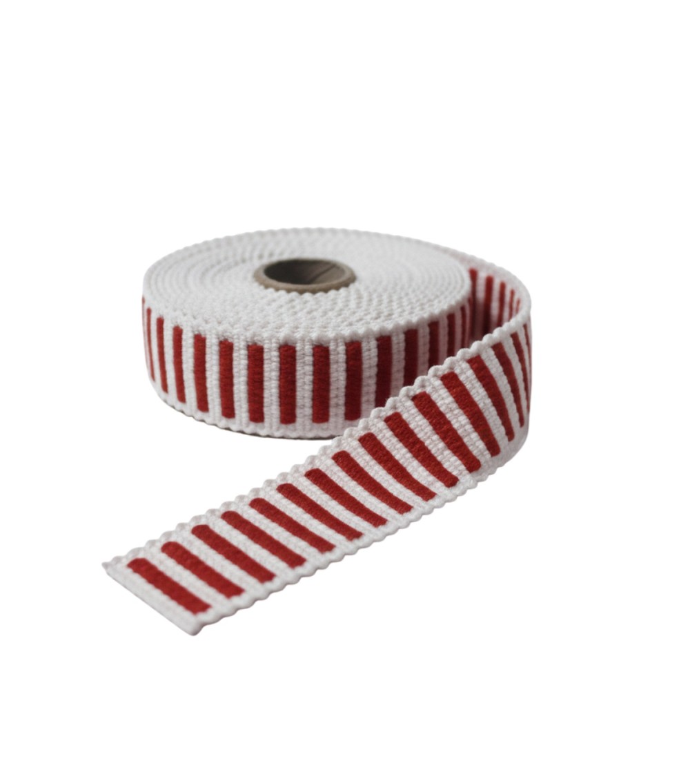 sangle basque bicolore, sangle maroquinerie relief, sangle pour sac 30mm, rouleau sangle 5m, fournitures anses de sacs,