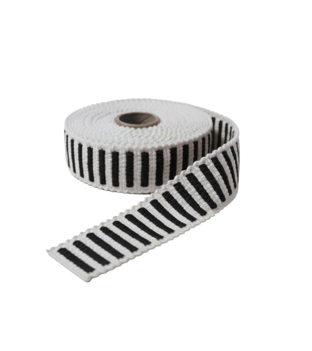 sangle basque bicolore, sangle maroquinerie relief, sangle pour sac 30mm, rouleau sangle 5m, fournitures anses de sacs,