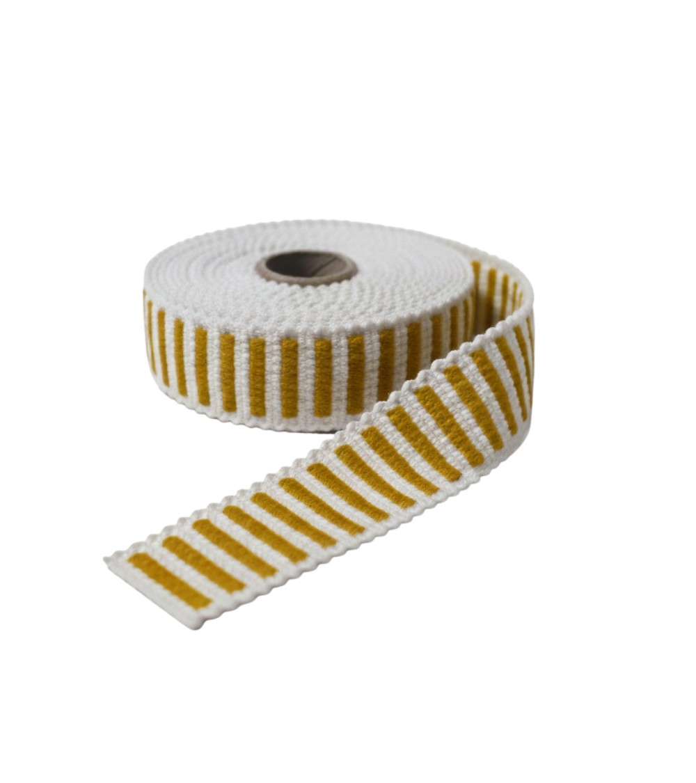 sangle basque bicolore, sangle maroquinerie relief, sangle pour sac 30mm, rouleau sangle 5m, fournitures anses de sacs,