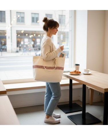 Sangle Basque Bicolore 30 mm - Effet Crochet et Relief (Rouleau 20m)