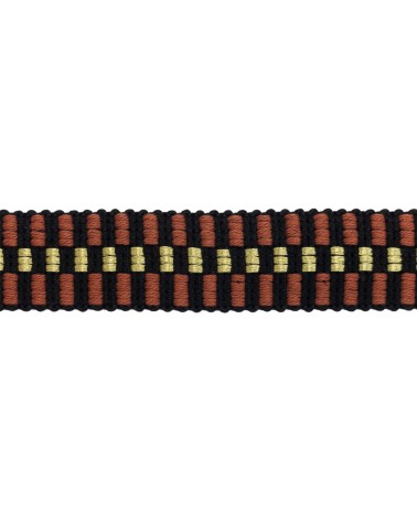 Sangle Damier Lurex 30mm Style Crochet | Brillance - Rouleau 5m