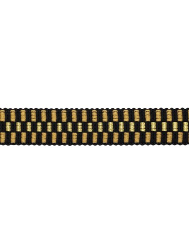 Sangle Damier Lurex 30mm Style Crochet | Brillance - Rouleau 5m