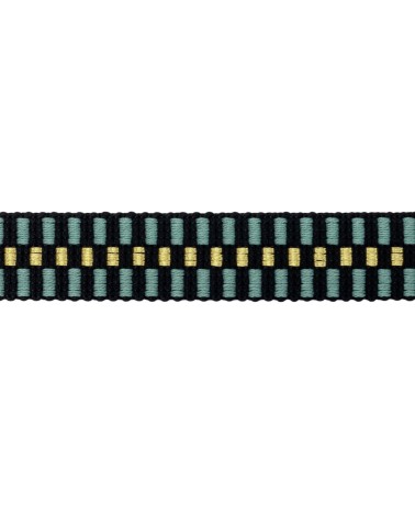 Sangle Damier Lurex 30mm Style Crochet | Brillance - Rouleau 5m