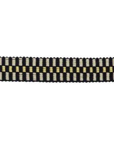 Sangle Damier Lurex 30mm Style Crochet | Brillance - Rouleau 5m