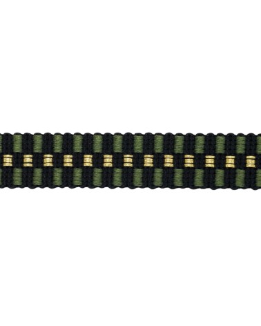 Sangle Damier Lurex 30mm Style Crochet | Brillance - Rouleau 5m