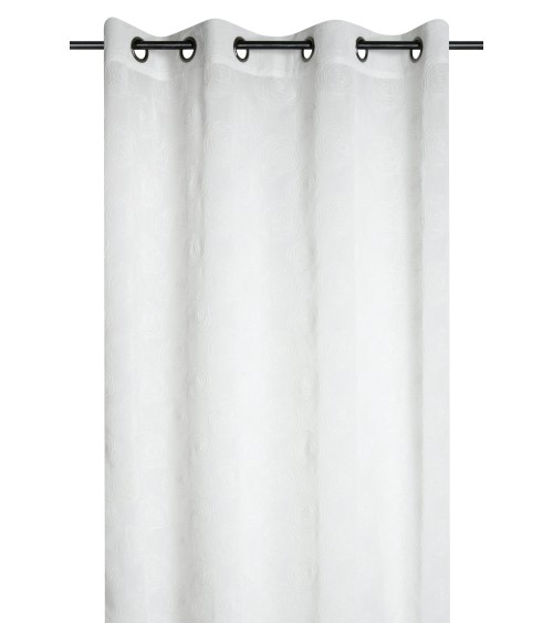 Voilage blanc élégant; Voilage romantique chic; Voilage style Shabby Chic; Voilage prêt à poser; Voilage blanc brodé