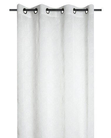 Voilage blanc élégant; Voilage romantique chic; Voilage style Shabby Chic; Voilage prêt à poser; Voilage blanc brodé