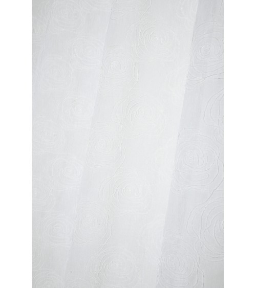 Voilage blanc élégant; Voilage romantique chic; Voilage style Shabby Chic; Voilage prêt à poser; Voilage blanc brodé