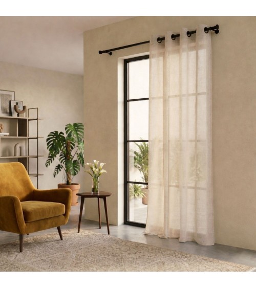 Rideau occultant, Voilage filtrant, Effet lin / Aspect lin, Tombé impeccable, Anti-regard / Brise-vue, À oeillets