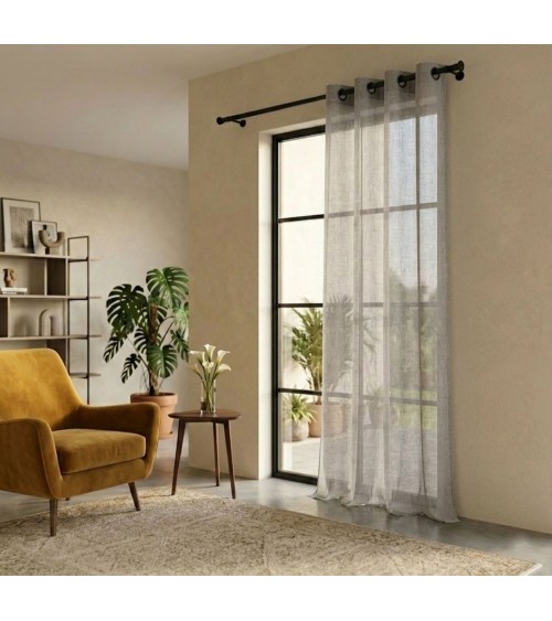 Rideau occultant, Voilage filtrant, Effet lin / Aspect lin, Tombé impeccable, Anti-regard / Brise-vue, À oeillets