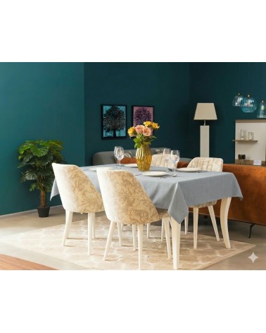 nappe grande taille, nappe déperlante 264cm, nappe mélange lin, linge de table provençal, waterproof.