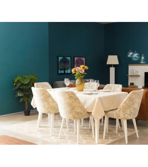 nappe grande taille, nappe déperlante 264cm, nappe mélange lin, linge de table provençal, waterproof.